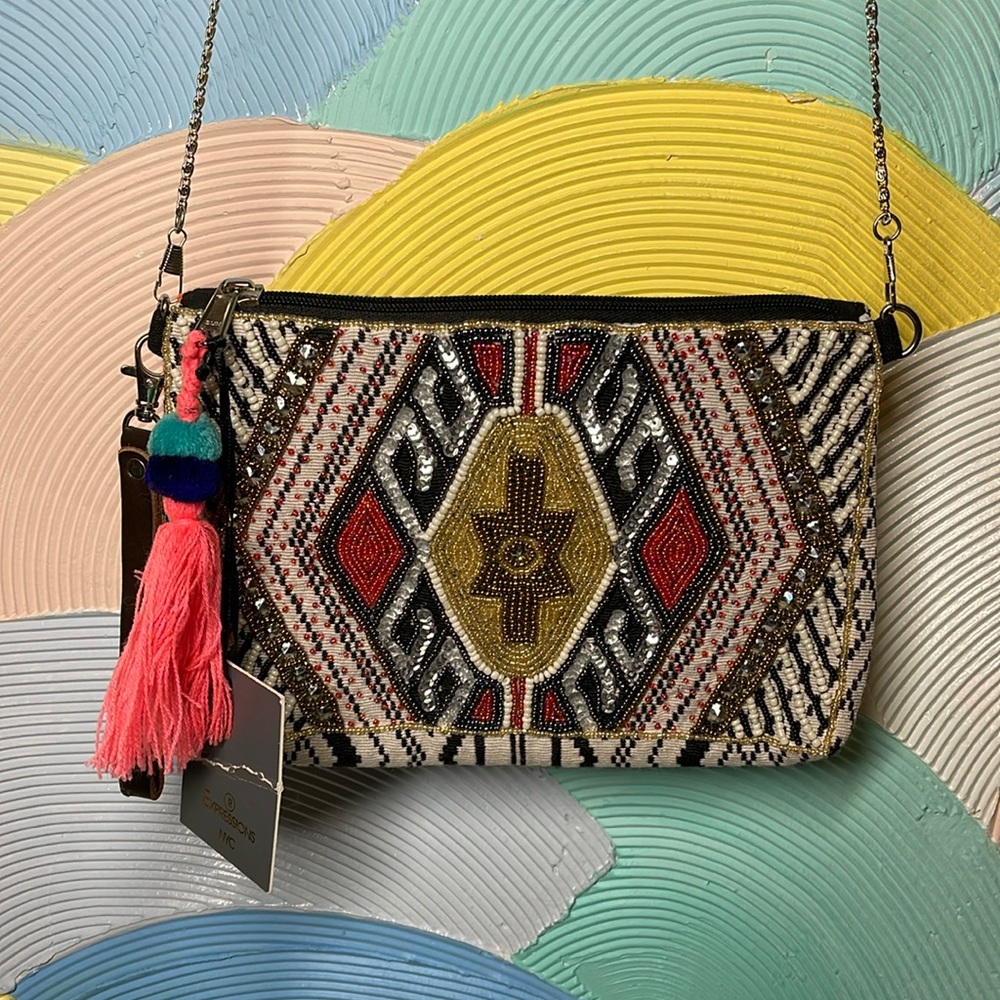 🎀 ExpressionsNYC beautiful beaded embellished bag